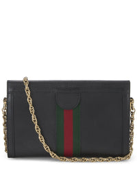 Gucci Gucci Black Suede & Leather Ophidia Shoulder Bag Small (Authentic Pre-Loved)