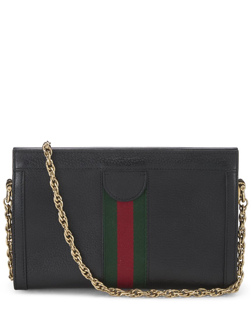 Gucci Gucci Black Suede & Leather Ophidia Shoulder Bag Small (Authentic Pre-Loved)
