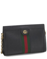 Gucci Gucci Black Suede & Leather Ophidia Shoulder Bag Small (Authentic Pre-Loved)