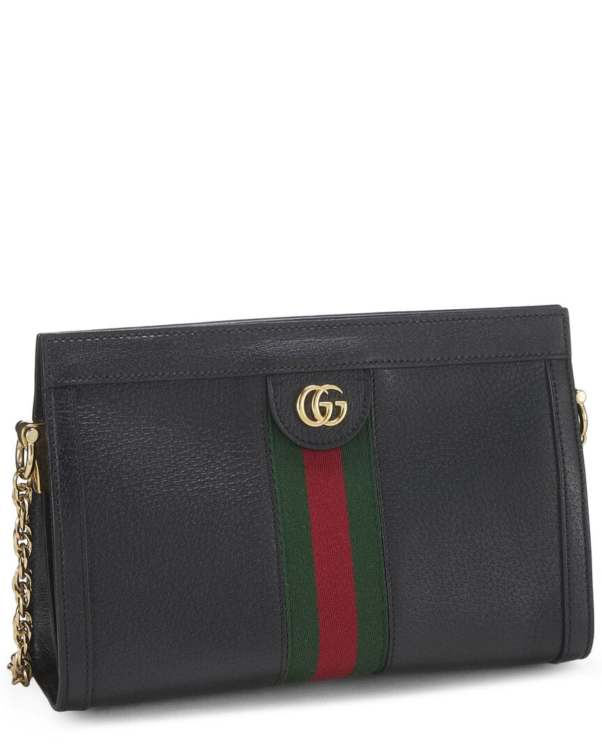 Gucci Gucci Black Suede & Leather Ophidia Shoulder Bag Small (Authentic Pre-Loved)