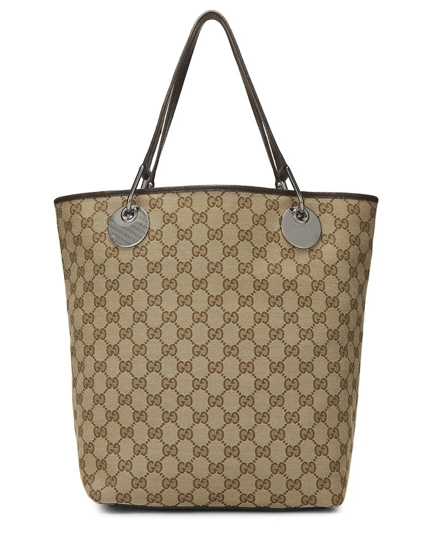Gucci Gucci Brown Canvas & Leather Eclipse Bucket (Authentic Pre-Loved)