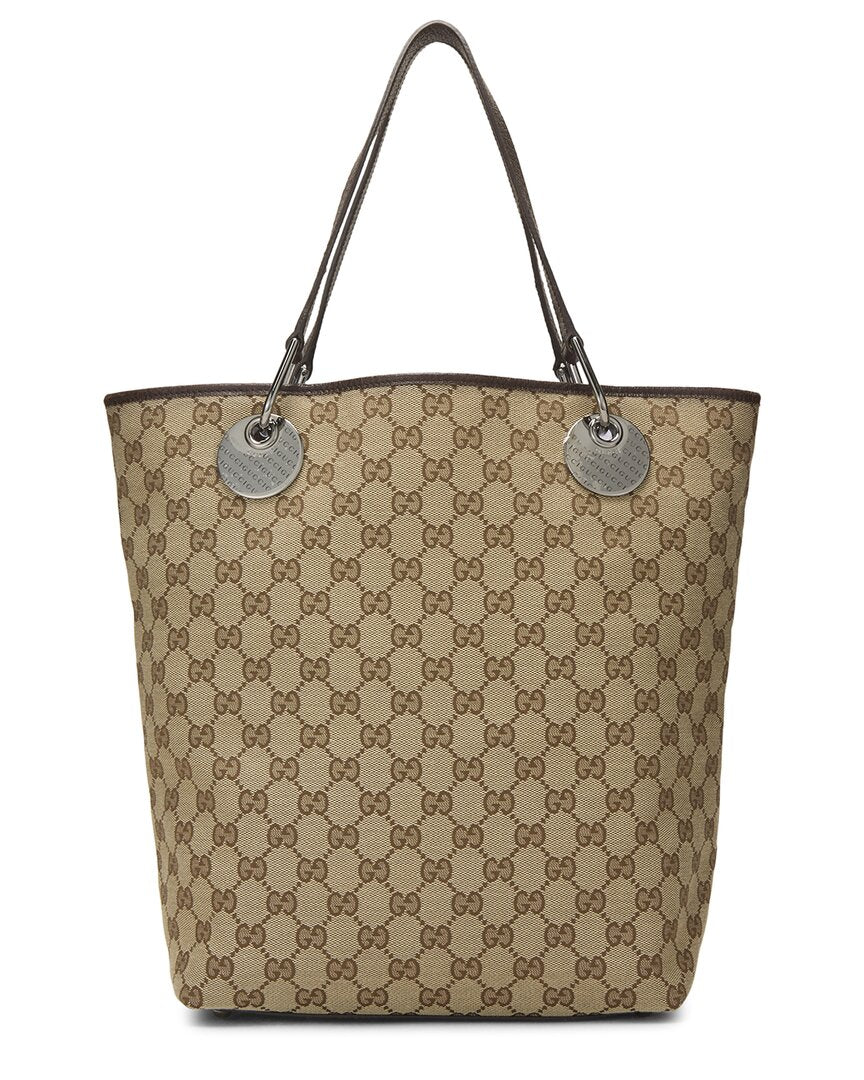 Gucci Gucci Brown Canvas & Leather Eclipse Bucket (Authentic Pre-Loved)