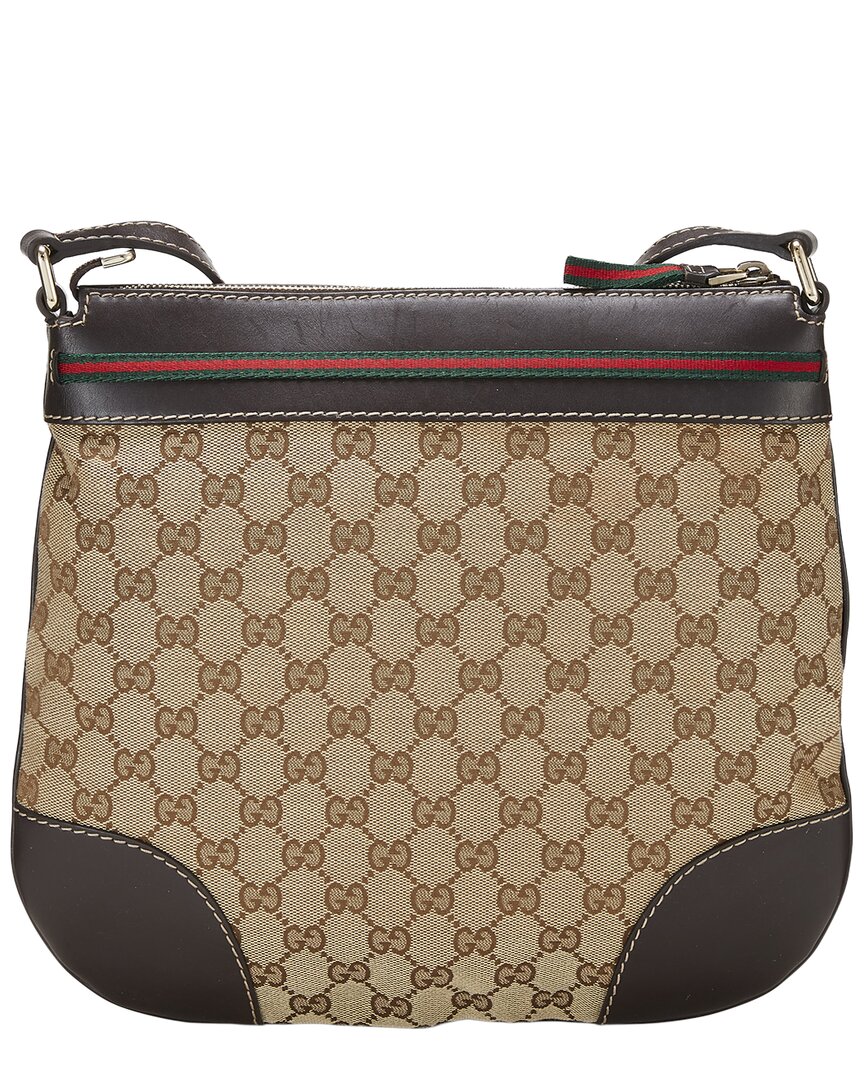 Gucci Gucci Brown Canvas & Leather Web Mayfair Messenger (Authentic Pre-Loved)