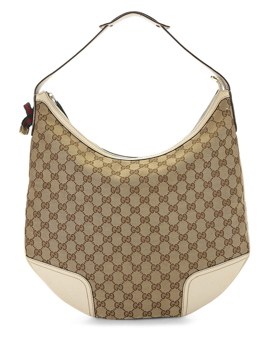 Gucci Gucci Cream Canvas & Leather Princy Hobo Large (Authentic Pre-Loved)
