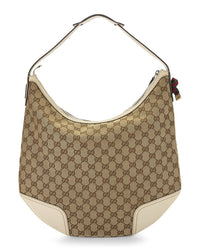 Gucci Gucci Cream Canvas & Leather Princy Hobo Large (Authentic Pre-Loved)