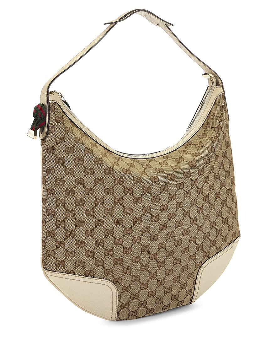 Gucci Gucci Cream Canvas & Leather Princy Hobo Large (Authentic Pre-Loved)