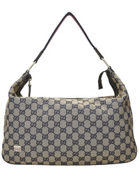 Gucci Gucci Navy Canvas & Leather Pop Shoulder (Authentic Pre-Loved)