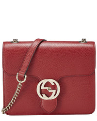 Gucci Gucci Red Leather Interlocking Crossbody Small (Authentic Pre-Loved)