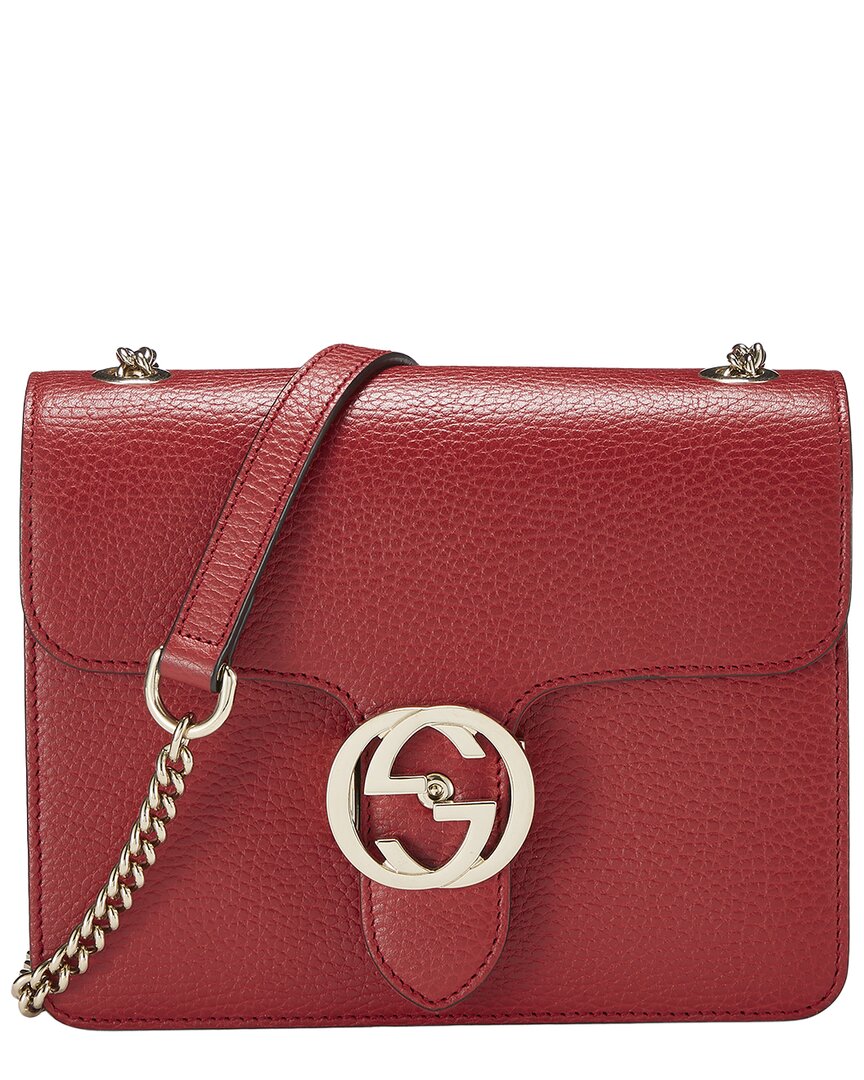 Gucci Gucci Red Leather Interlocking Crossbody Small (Authentic Pre-Loved)