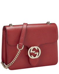 Gucci Gucci Red Leather Interlocking Crossbody Small (Authentic Pre-Loved)