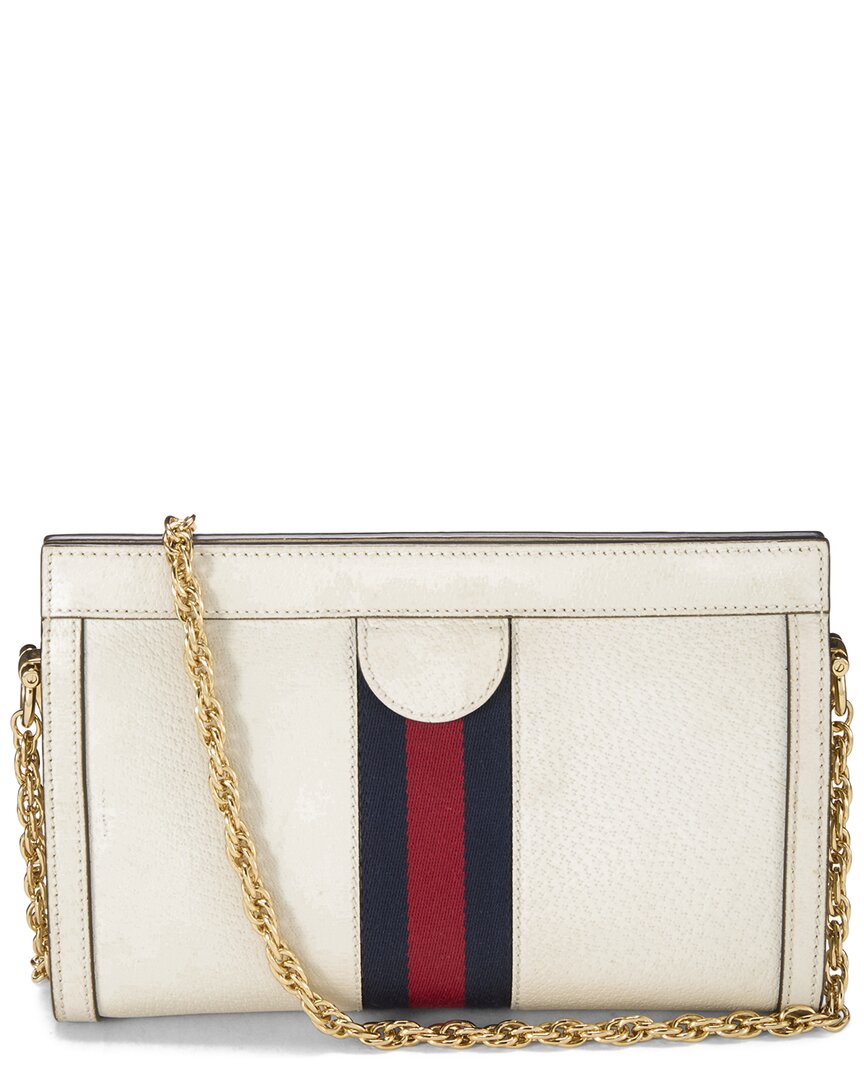 Gucci Gucci White Leather Ophidia Shoulder Small (Authentic Pre-Loved)