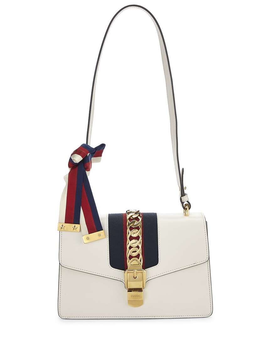 Gucci Gucci White Leather Sylvie Shoulder Small (Authentic Pre-Loved)