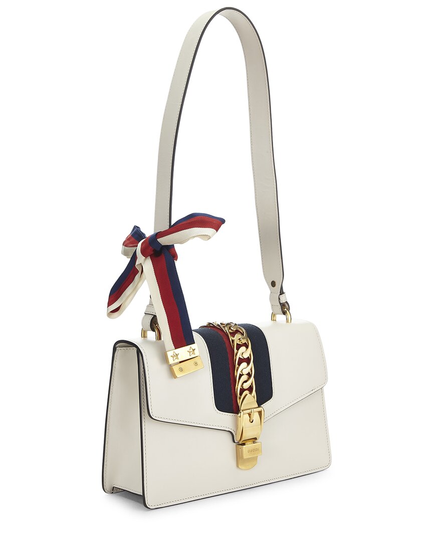 Gucci Gucci White Leather Sylvie Shoulder Small (Authentic Pre-Loved)