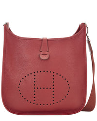 Hermès Hermès Red Clemence Leather Togo Evelyneiii Pm (Authentic Pre-Loved)