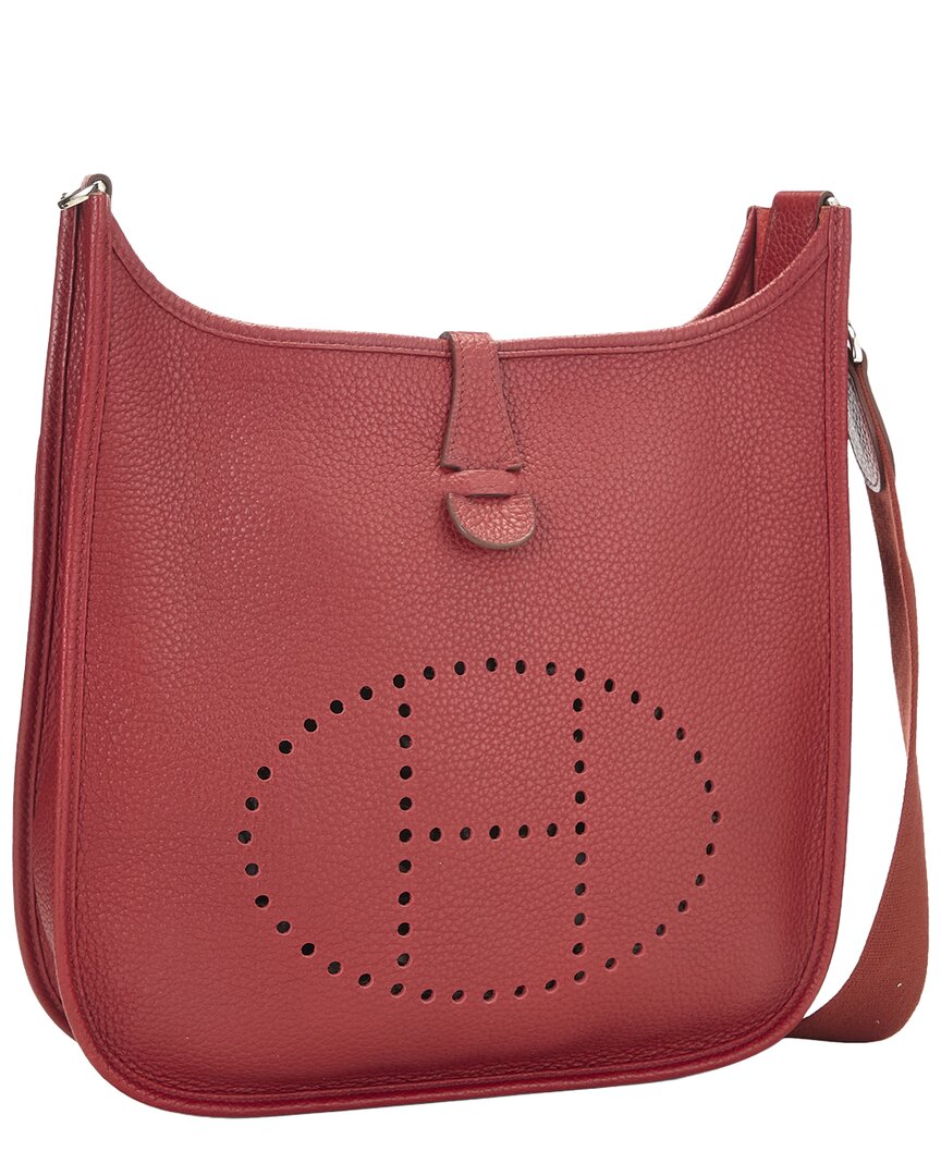 Hermès Hermès Red Clemence Leather Togo Evelyneiii Pm (Authentic Pre-Loved)