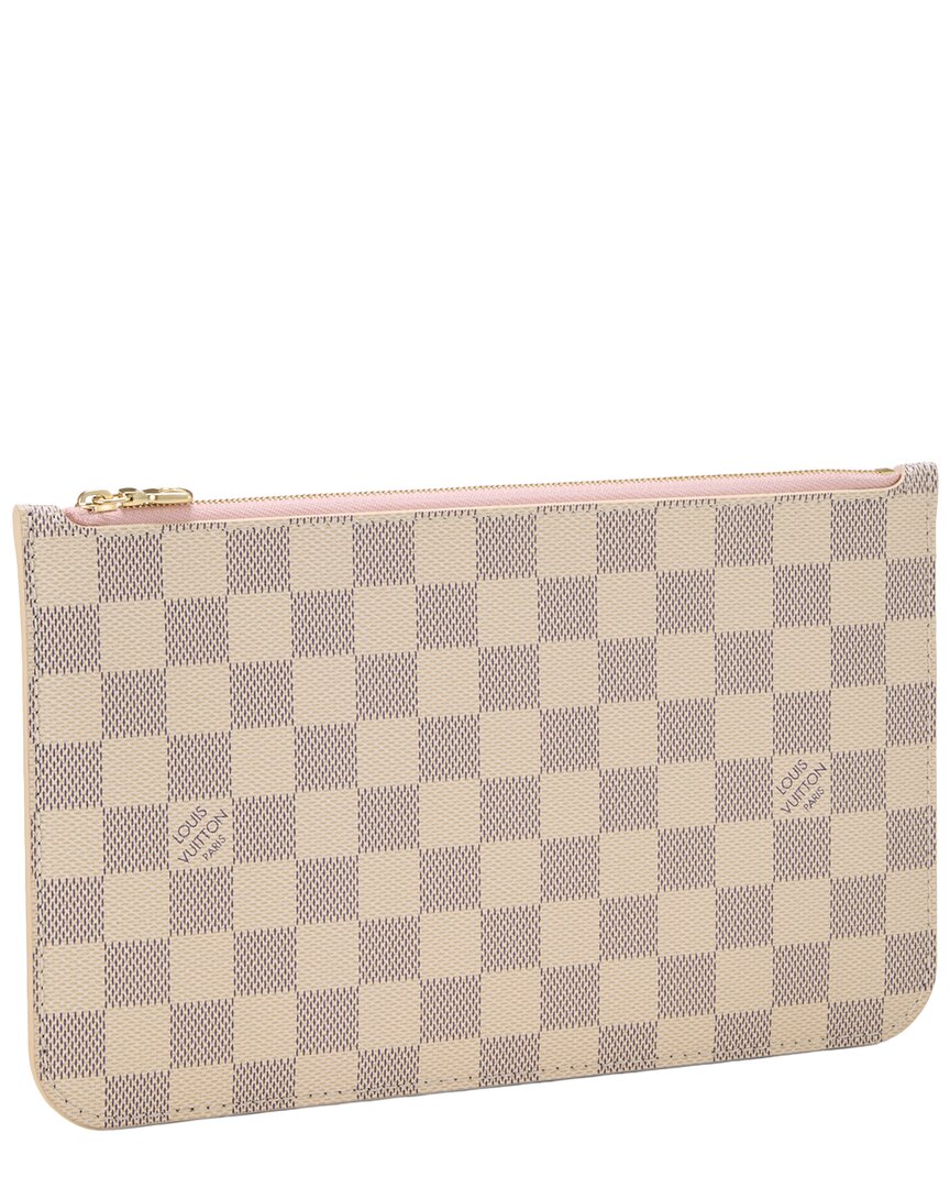 Louis Vuitton Pre-Owned Louis Vuitton Pink Damier Azur Coated Canvas Neverfull Pouch Mm (Authentic