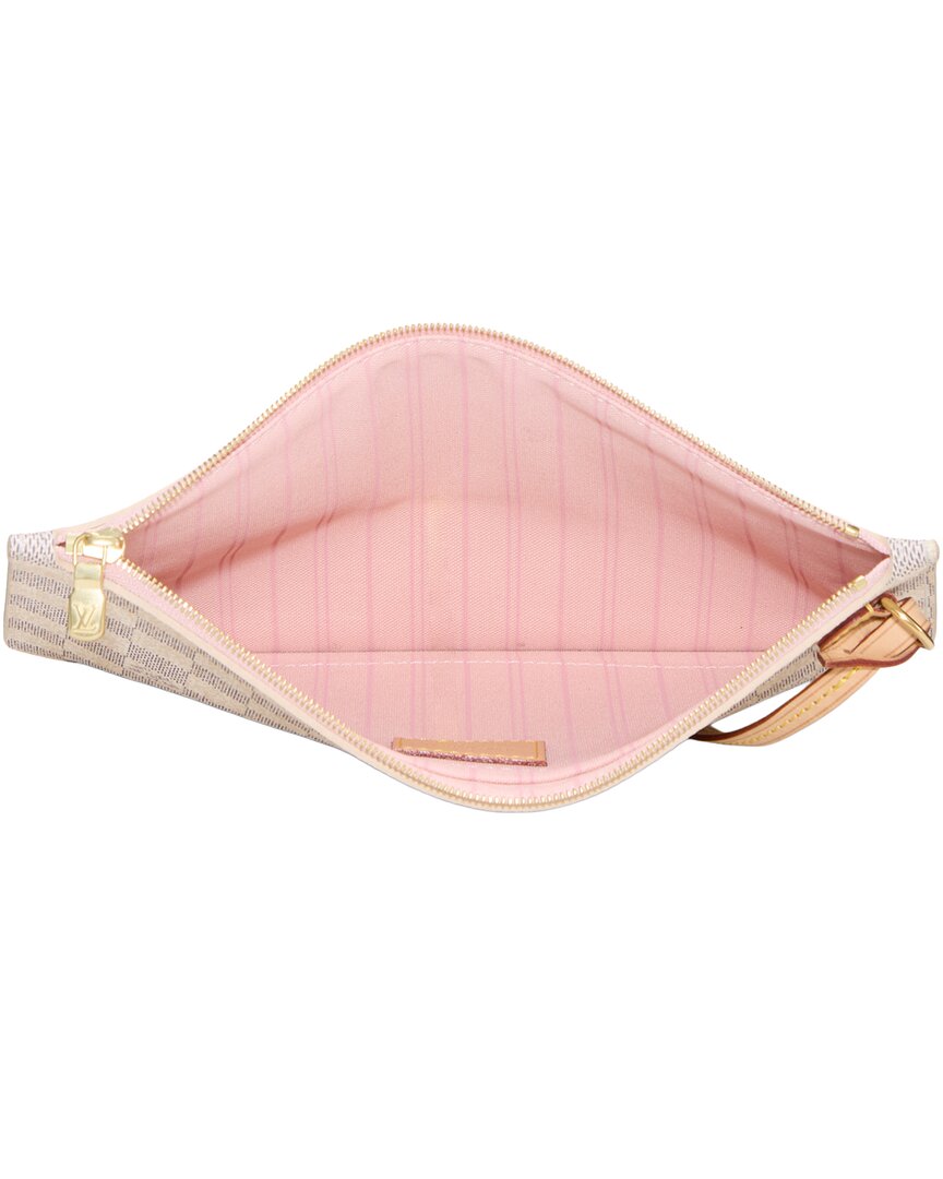 Louis Vuitton Pre-Owned Louis Vuitton Pink Damier Azur Coated Canvas Neverfull Pouch Mm (Authentic
