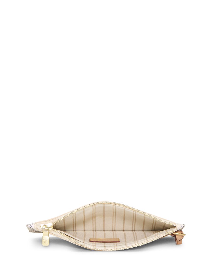 Louis Vuitton Pre-Owned Louis Vuitton White Damier Azur Coated Canvas Neverfull Pouch Nm Pm (Authentic