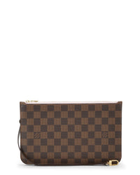 Louis Vuitton Louis Vuitton Pink Damier Ebene Coated Canvas Neverfull Pouch Mm (Authentic