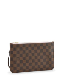 Louis Vuitton Louis Vuitton Pink Damier Ebene Coated Canvas Neverfull Pouch Mm (Authentic