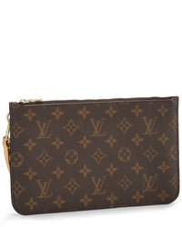 Louis Vuitton Louis Vuitton Brown Monogram Coated Canvas Neverfull Pouch Nm Mm (Authentic