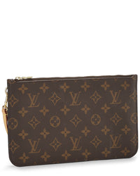 Louis Vuitton Louis Vuitton Brown Monogram Coated Canvas Neverfull Pouch Nm Mm (Authentic