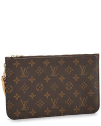 Louis Vuitton Louis Vuitton Brown Monogram Coated Canvas Neverfull Pouch Nm Mm (Authentic