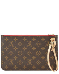 Louis Vuitton Louis Vuitton Red Monogram Coated Canvas Neverfull Pouch Mm (Authentic Pre-