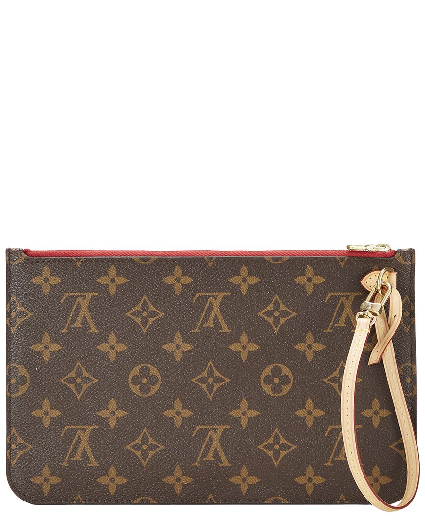 Louis Vuitton Louis Vuitton Red Monogram Coated Canvas Neverfull Pouch Mm (Authentic Pre-