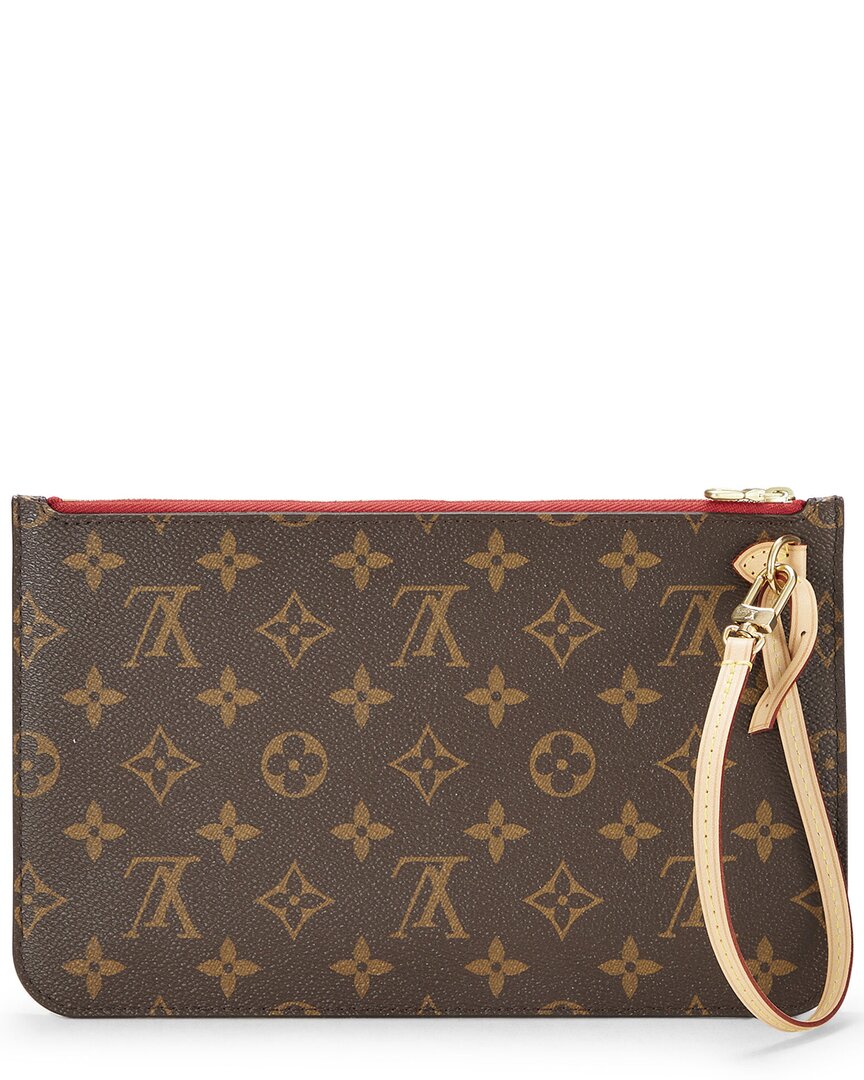 Louis Vuitton Louis Vuitton Red Monogram Coated Canvas Neverfull Pouch Mm (Authentic Pre-
