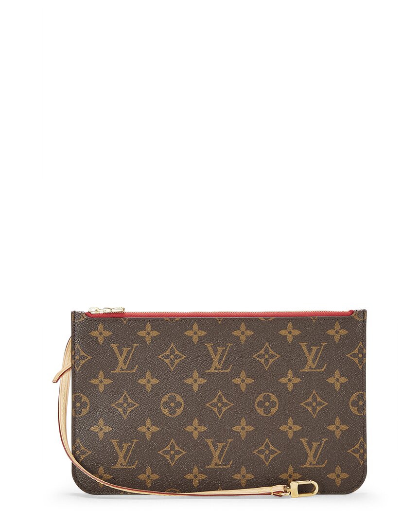 Louis Vuitton Louis Vuitton Red Monogram Coated Canvas Neverfull Pouch Mm (Authentic Pre-