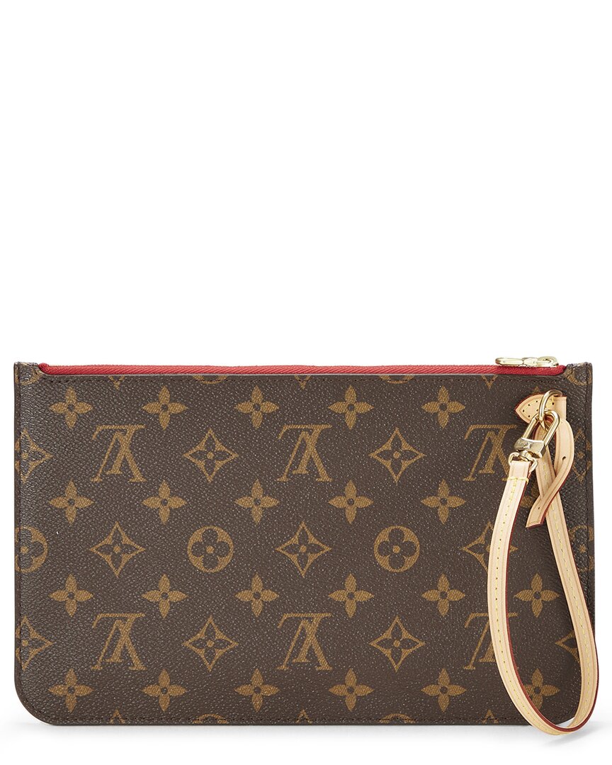 Louis Vuitton Louis Vuitton Red Monogram Coated Canvas Neverfull Pouch Mm (Authentic Pre-