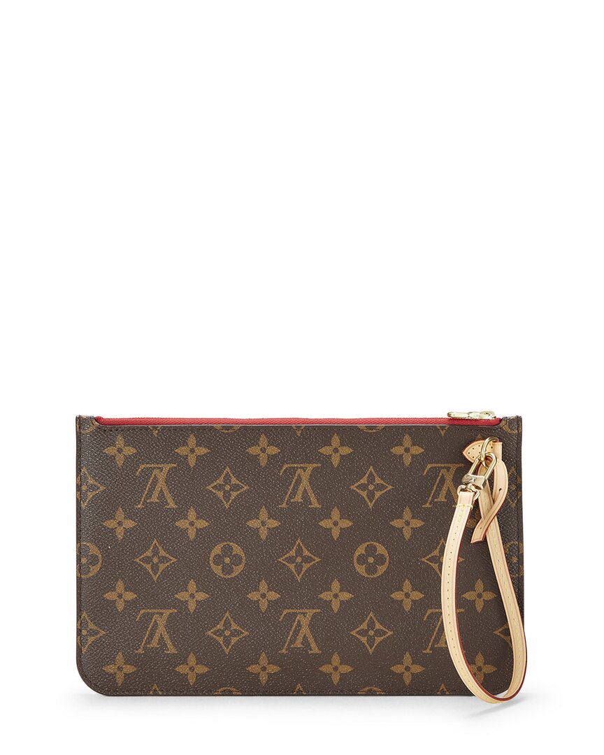 Louis Vuitton Louis Vuitton Red Monogram Coated Canvas Neverfull Pouch Mm (Authentic Pre-