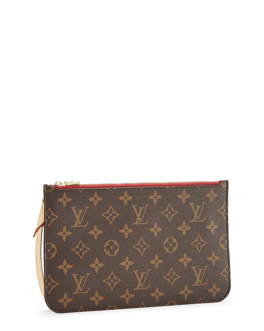 Louis Vuitton Louis Vuitton Red Monogram Coated Canvas Neverfull Pouch Mm (Authentic Pre-