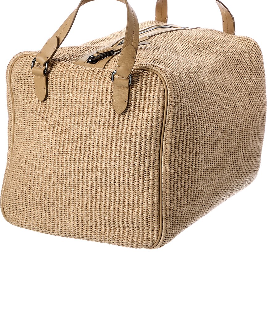 Brunello Cucinelli Leather-Trim Duffel Bag