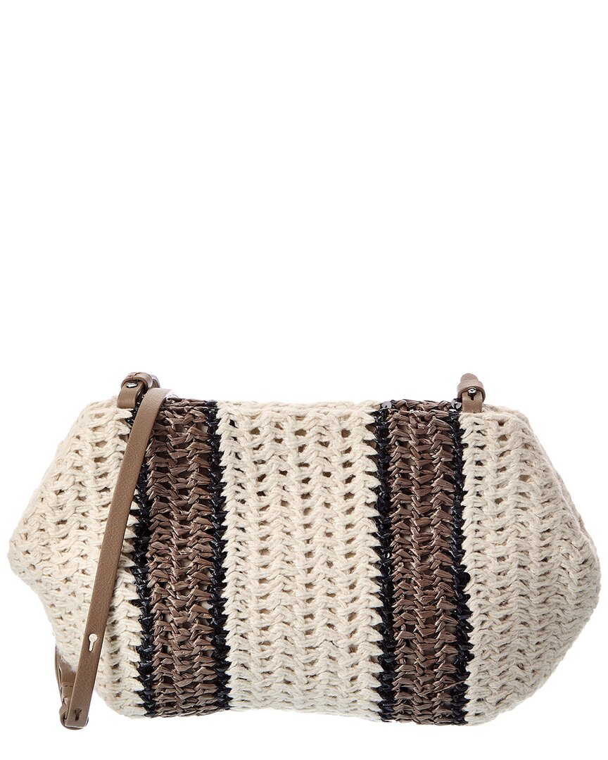 Brunello Cucinelli Brunello Cucinelli Leather-Trim Shoulder Bag