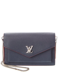 Louis Vuitton Pre-Owned Louis Vuitton Navy Leather My Lockme Chain Bag Bb (Authentic Pre-Loved)