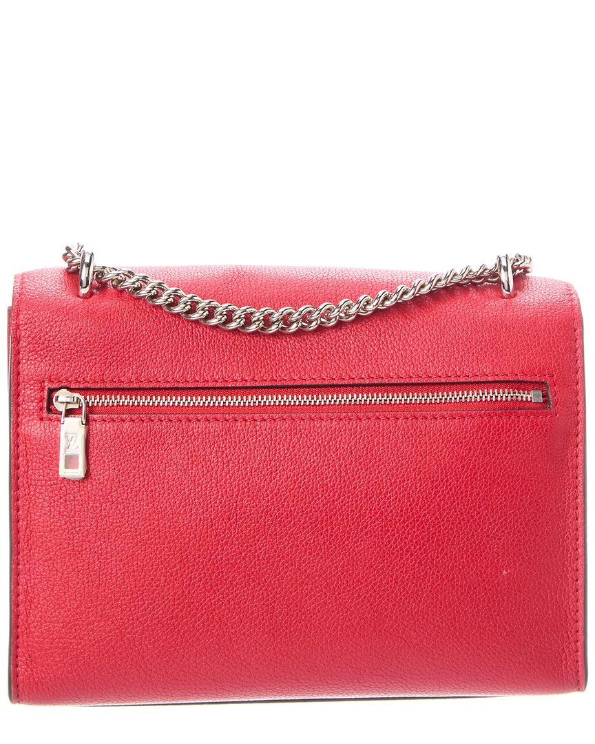 Louis Vuitton Pre-Owned Louis Vuitton Red Leather My Lockme Chain Bag Bb (Authentic Pre-Loved)