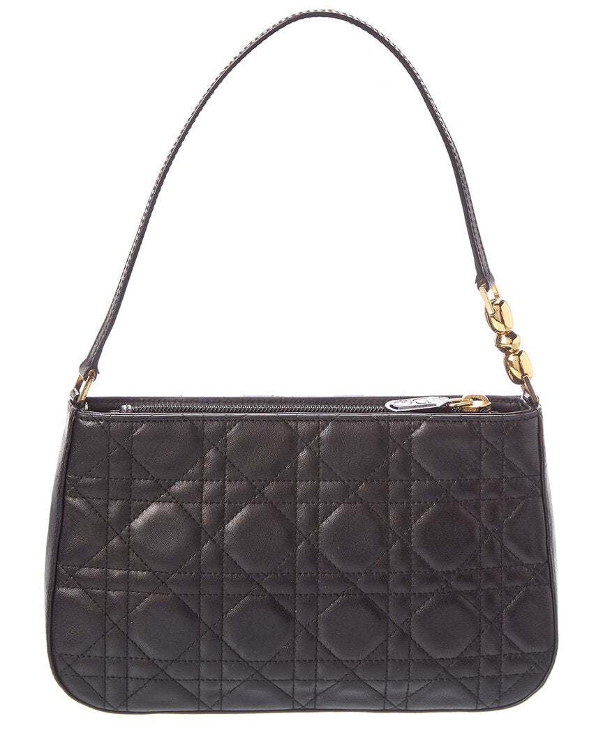 Dior Pre-Owned Dior Black Lambskin Leather Pochette (Authentic Pre-Loved)
