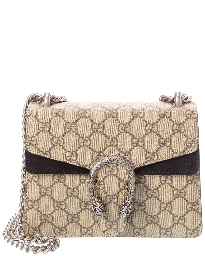 Gucci Pre-Owned Gucci Black Coated Canvas & Leather Dionysus Shoulder Bag Mini (Authentic