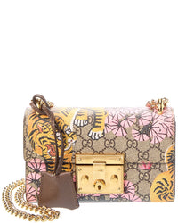 Gucci Pre-Owned Gucci Brown Coated Canvas Begal Padlock Shoulder Bag Small (Authentic Pre-Loved)