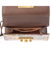 Gucci Pre-Owned Gucci Brown Coated Canvas Begal Padlock Shoulder Bag Small (Authentic Pre-Loved)