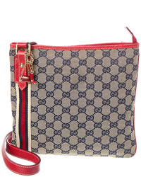Gucci Pre-Owned Gucci Red Canvas & Leather Jolicoeur Messenger (Authentic Pre-Loved)