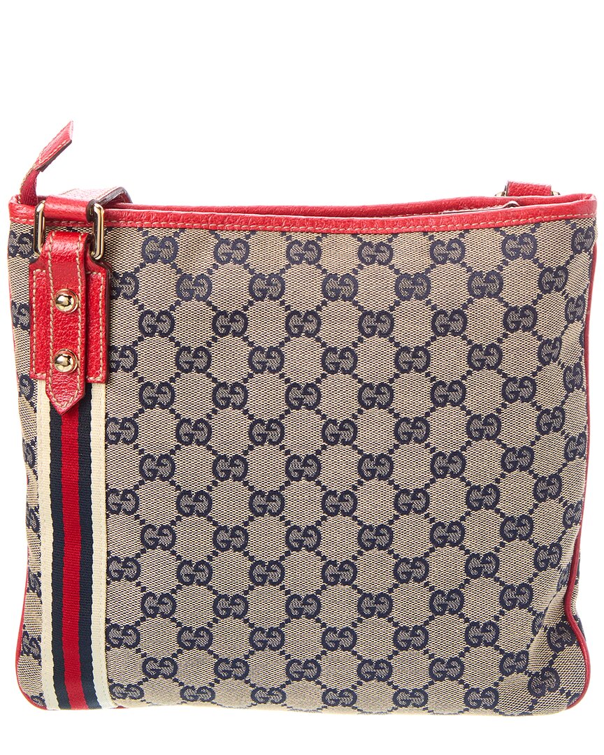 Gucci Pre-Owned Gucci Red Canvas & Leather Jolicoeur Messenger (Authentic Pre-Loved)