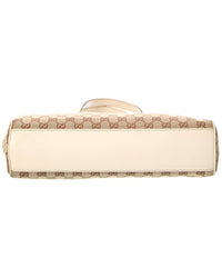 Gucci Pre-Owned Gucci White Canvas & Leather Charmy Shoulder Bag (Authentic Pre-Loved)
