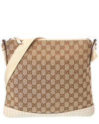 Gucci Pre-Owned Gucci White Canvas & Leather Pocket Messenger (Authentic Pre-Loved)