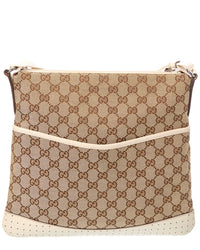 Gucci Pre-Owned Gucci White Canvas & Leather Pocket Messenger (Authentic Pre-Loved)