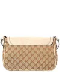 Gucci Pre-Owned Gucci White Canvas & Leather Sukey Crossbody (Authentic Pre-Loved)