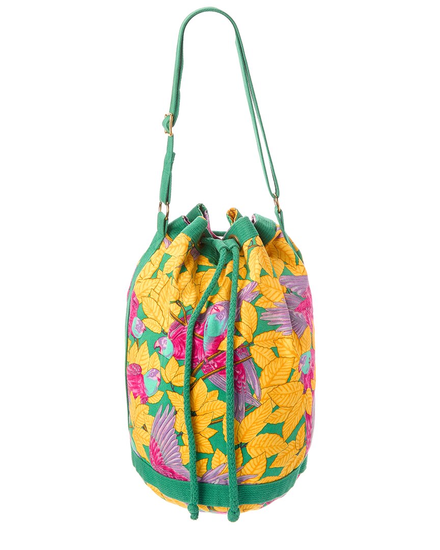 Hermès Pre-Owned Hermès Green Canvas Drawstring Shoulder (Authentic Pre-Loved)
