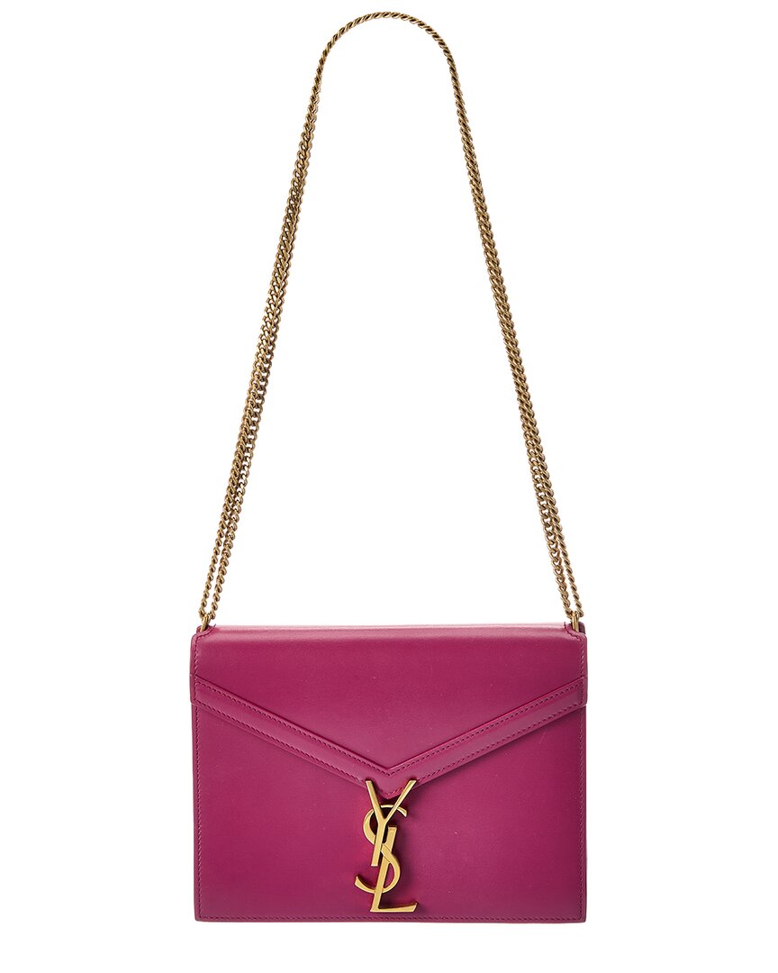 Saint Laurent Pre-Owned Saint Laurent Purple Calfskin Leather Cassandra Chain Bag (Authentic Pre-Loved)